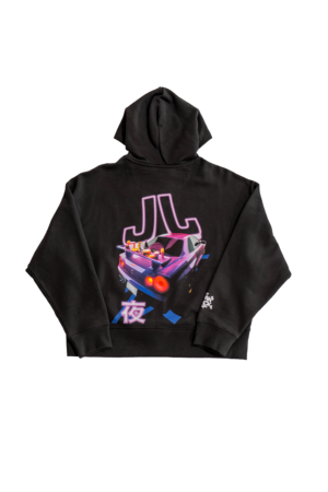 HOODIE CROP 400gsm black FAST FOOD