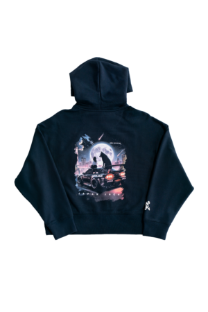 HOODIE CROP 400gsm blue FULL MOON