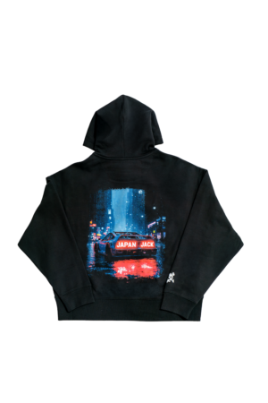 HOODIE CROP 400gsm black TOKYO NIGHT