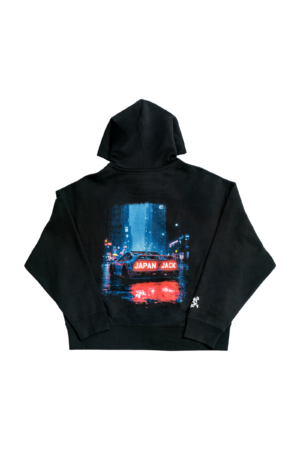 HOODIE CROP 400gsm black TOKYO NIGHT