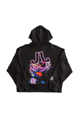 HOODIE CROP 400gsm black FAST FOOD