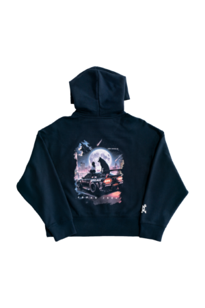 HOODIE CROP 400gsm blue FULL MOON